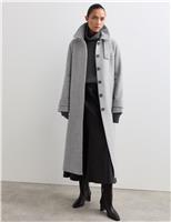 Wool Blend Belted Longline Tailored Coat