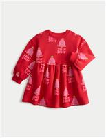 Cotton Rich Christmas Sweat Dress (2-8 Yrs)