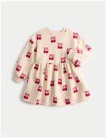 Cotton Rich Cherry Print Sweat Dress (1-8 Yrs)