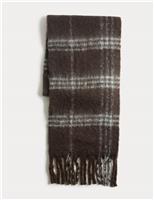 Chunky Checked Scarf with Wool