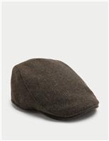 Pure Wool Herringbone Flat Cap