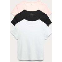 M&S 3 Pack Cotton Rich T-Shirts (6-16 Yrs) Multi