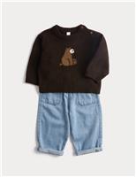 2pc Knitted Bear Top & Bottom Outfit (0-6 Yrs)