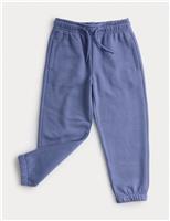 M&S Cotton Rich Plain Joggers (2-8 Yrs) Blue