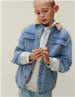 Denim Borg Lined Shacket (2-16 Yrs)