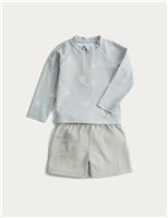 2pc Frog Rash Vest Swim Set (0-3 Yrs)