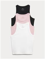 3 Pack Cotton Rich Vests (6-16 Yrs)