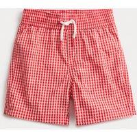M&S Seersucker Gingham Swim Shorts (2-8 Yrs) Red