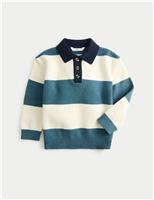 Cotton Blend Knitted Striped Rugby Jumper (2-10 Yrs)