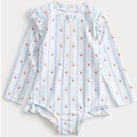 M&S Strawberry Stripe Swimsuit (0-3 Yrs) Blue Mix