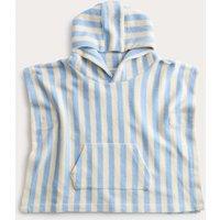 M&S Pure Cotton Towelling Striped Poncho (0-3 Yrs) Blue Mix