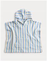 Pure Cotton Towelling Striped Poncho (0-3 Yrs)