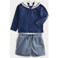 M&S 2 Piece Sailor Swim Set (0-3 Yrs) Navy
