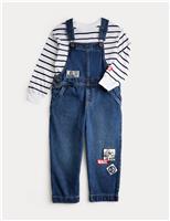2 Piece Pure Cotton Marvel Dungaree Outfit (2-8 Yrs)