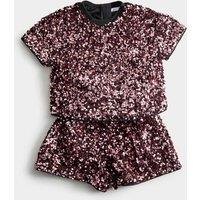 M&S 2 Piece Sequin Outfit (3-10 Yrs) Rose