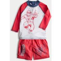 M&S 2pc Spider-Man Swim Set (2-8 Yrs) Red Mix