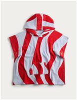 Pure Cotton Striped Towelling Poncho (2-8 Yrs)