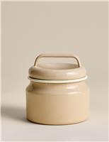 Short Enamel Storage Jar