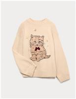 Knitted Cat Jumper (2-16 Yrs)