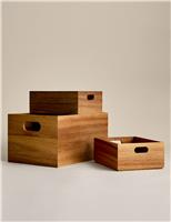 Set of 3 Wooden Stacking Boxes