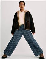 Pure Cotton Checked Relaxed Trousers (6-16 Yrs)