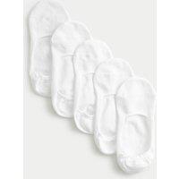 M&S 5 Pack Cool & Fresh Cotton Rich No Show Trainer Liners White
