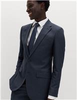 Skinny Fit Grid Check Stretch Suit Jacket