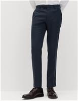 Skinny Fit Grid Check Stretch Suit Trousers