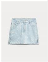 Pure Cotton Floral Denim Skirt (2-16 Yrs)