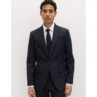 M&S Slim Fit Textured Stretch Jacket Navy
