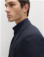 Skinny Fit Textured Stretch Suit Jacket