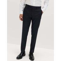 M&S Slim Fit Textured Stretch Suit Trousers Navy