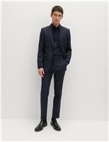 Skinny Fit Textured Stretch Suit Trousers
