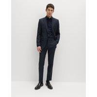 M&S Skinny Fit Textured Stretch Suit Trousers Navy