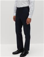 Regular Fit Textured Stretch Suit Trousers