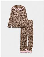Leopard Print Satin Pyjamas (3-16 Yrs)