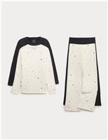 2pk Cosy Ribbed Celestial Pyjamas (1-16 Yrs)