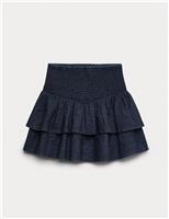 M&S Pure Cotton Ra Ra Skirt (2-16 Yrs) Dark Indigo