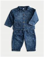 2pc Pure Cotton Denim Outfit (0-6 Yrs)