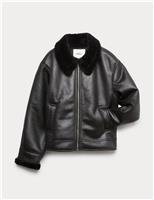 Faux Fur Trim Jacket (6-16 Yrs)