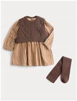 Checked Dress with Tights (0-6 Yrs)