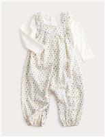 2 Piece Pure Cotton Dungarees with Blouse (0-6 Years)