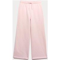 M&S Wide Leg Cotton Rich Joggers (2-16 Yrs) Pale Pink
