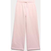 M&S Wide Leg Cotton Rich Joggers (2-16 Yrs) Pale Pink