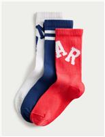 3pk Cotton Rich Slogan Ankle Socks (6 Small - 7 Large)