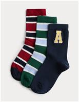 3pk Cotton Rich Ankle Socks (6 Small - 7 Large)