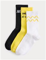 3pk Cotton Rich YoungMinds Ribbed Socks