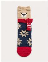 Spencer Bear Cosy Slipper Socks in Gift Box