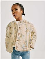 Cord Floral Padded Jacket (2-8 Years)