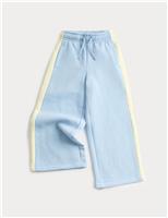 M&S Side Stripe Wide Leg Joggers (2-8 Yrs) Powder Blue